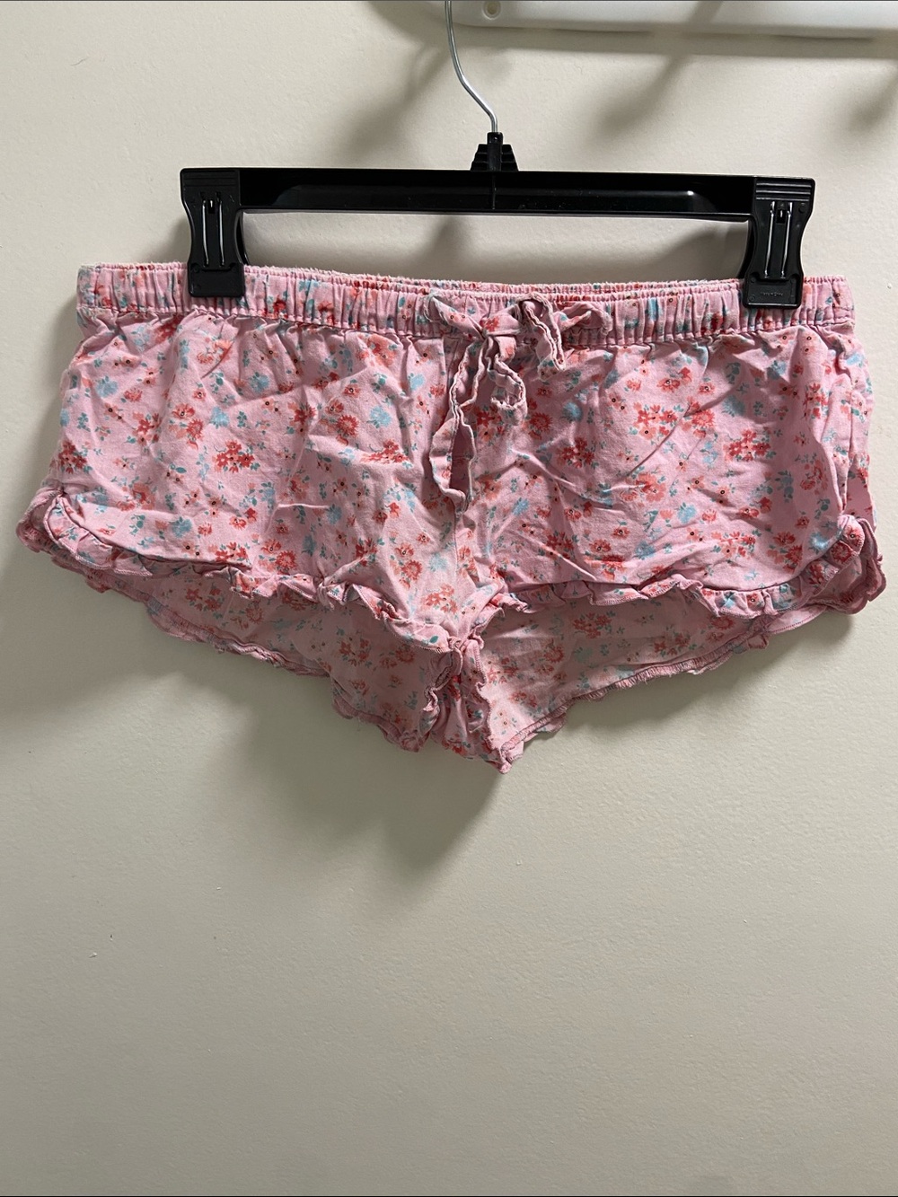 aerie Pink Floral Ruffle Sleep Shorts